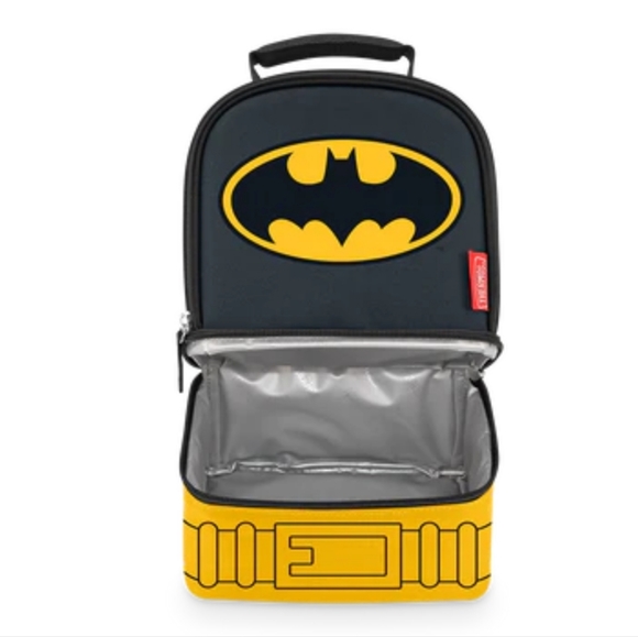 Thermos Batman Lunchbox Bag Cape Top Handle 2 Compartment Kids Boys Grey OS NWT - Picture 11 of 16